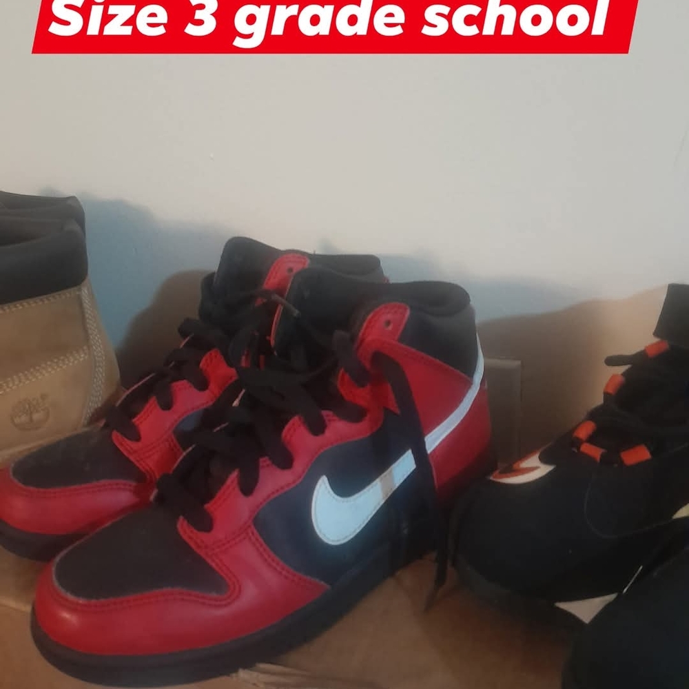 Nike Red and Black High-Top Sneakers